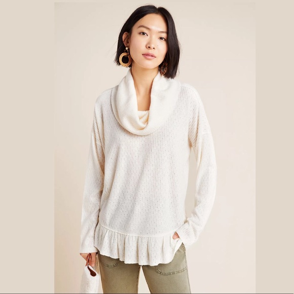 Anthropologie Maeve Addie Ruffled Hacci Pullover - Picture 13 of 15